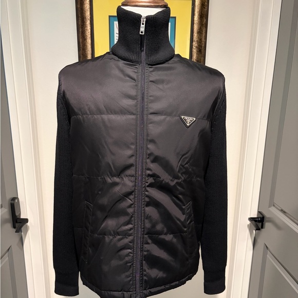 Prada Other - Authentic Prada Mens Black Puffer Sweater Jacket - NWT